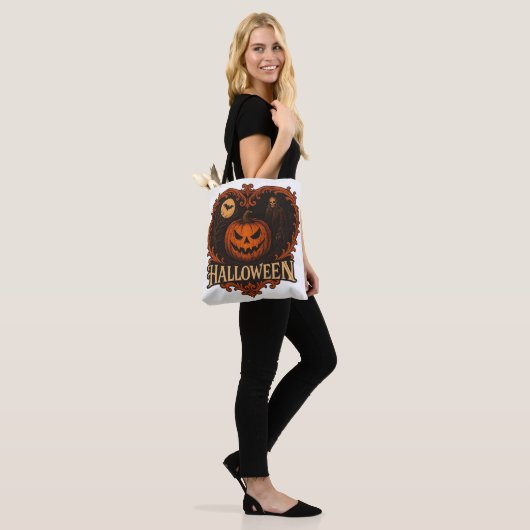 Spooky Halloween All-Over Print Shoulder Tote Bag  (Op model)