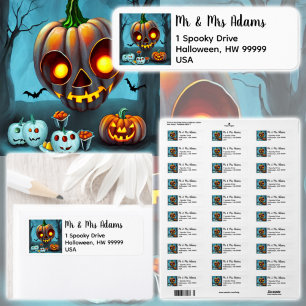 Spooky Halloween Art 2: Cute Pumpkin Monsters Etiket