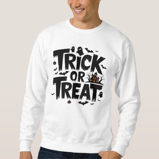 Spooky Halloween avond met trick or treat plezier Trui (Voorkant)