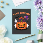 Spooky Halloween B-day Pumpkin Cake & Ghosts Acryl Uitnodigingen (Insitu (Huwelijk))