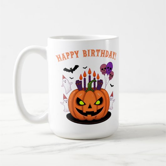 Spooky Halloween B-day Pumpkin Cake & Ghosts Koffiemok (Links)
