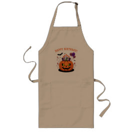 Spooky Halloween B-day Pumpkin Cake & Ghosts Lang Schort