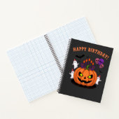 Spooky Halloween B-day Pumpkin Cake & Ghosts Notitieboek (Binnen)