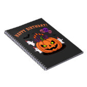 Spooky Halloween B-day Pumpkin Cake & Ghosts Notitieboek (Rechterzijde)
