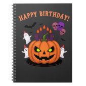 Spooky Halloween B-day Pumpkin Cake & Ghosts Notitieboek (Voorkant)
