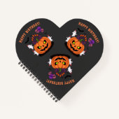 Spooky Halloween B-day Pumpkin Cake & Ghosts Notitieboek (Voorkant)