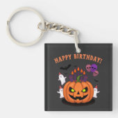Spooky Halloween B-day Pumpkin Cake & Ghosts Sleutelhanger (voorkant)