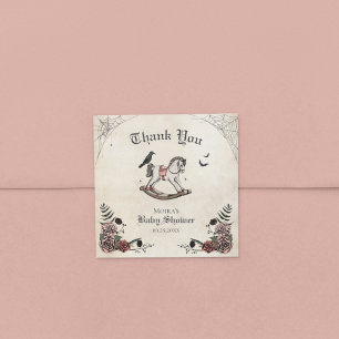 Spooky Halloween Baby shower Bedankt Vierkante Sticker