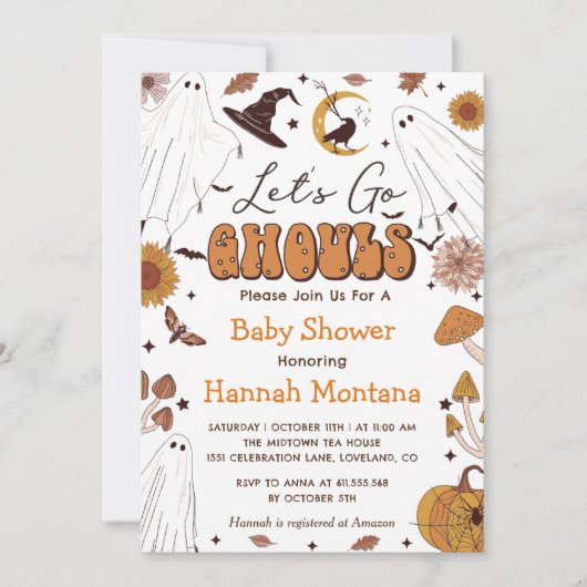 Spooky Halloween Baby shower Party Kaart (Voorkant)