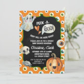 Spooky Halloween Baby shower Peek a Boo Ghost Kaart (Staand voorkant)