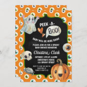 Spooky Halloween Baby shower Peek a Boo Ghost Kaart (Voorkant / Achterkant)
