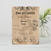 spooky, halloween baby shower-uitnodiging kaart (Staand voorkant)