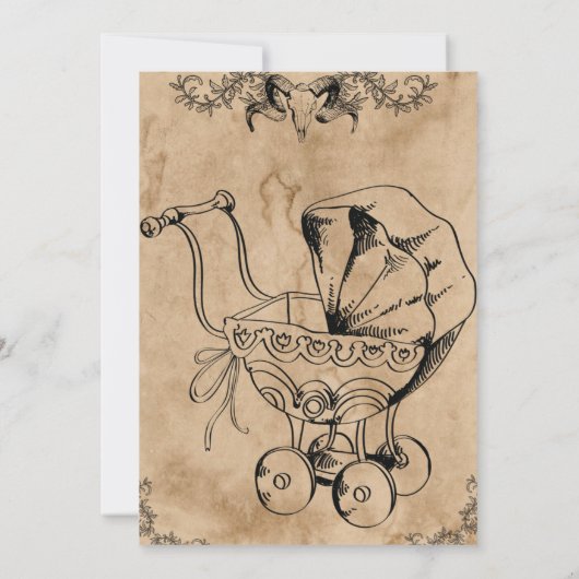  spooky, halloween baby shower-uitnodiging kaart (Achterkant)