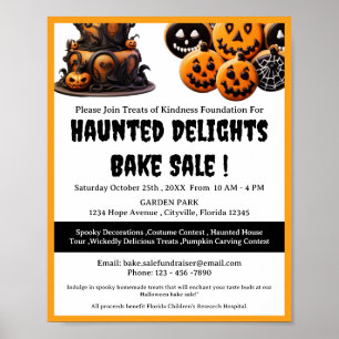 Spooky Halloween Bake Sale Fundraiser Poster