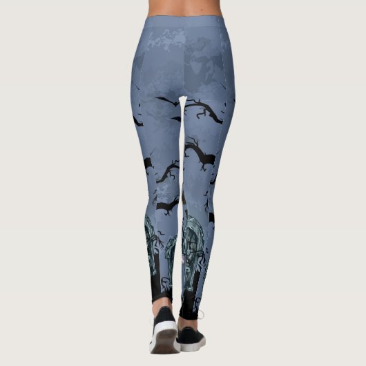 Spooky Halloween Bars Fool Moon Leggings (Achterkant)