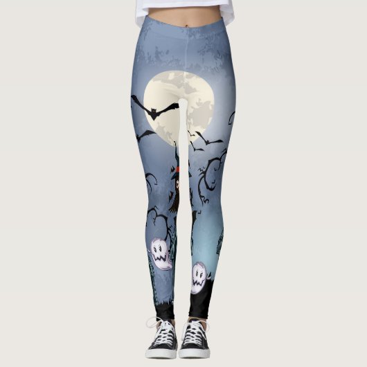 Spooky Halloween Bars Fool Moon Leggings (Voorkant)