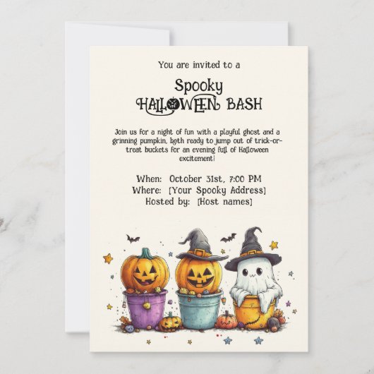 Spooky HALLOWEEN BASH Invitation Kaart (Voorkant)