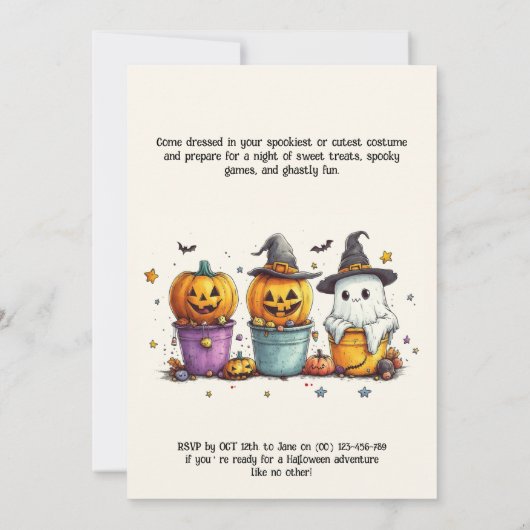 Spooky HALLOWEEN BASH Invitation Kaart (Achterkant)