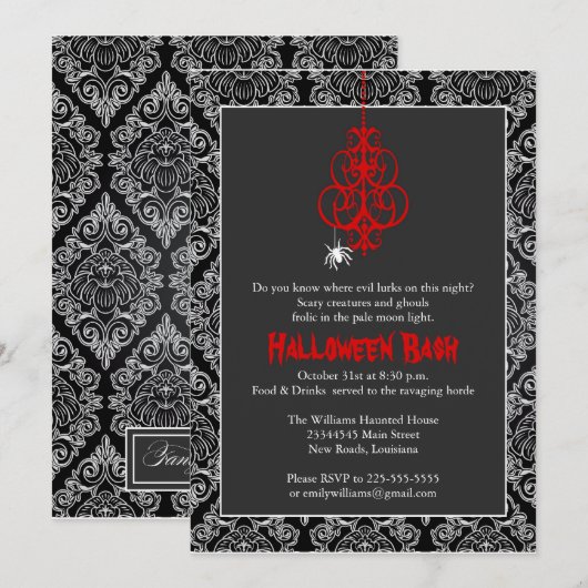 Spooky Halloween Bash Kaart (Voorkant / Achterkant)