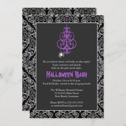 Spooky Halloween Bash Kaart (Voorkant / Achterkant)