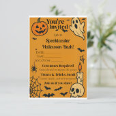Spooky Halloween Bash Uitnodigen | Geesten en game Bedankkaart (Staand voorkant)