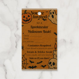 Spooky Halloween Bash Uitnodigen | Geesten en game Cadeaulabels