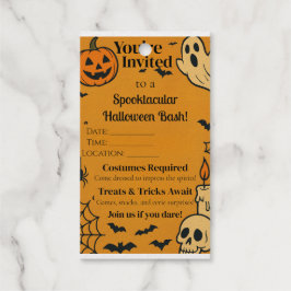 Spooky Halloween Bash Uitnodigen | Geesten en game Cadeaulabels