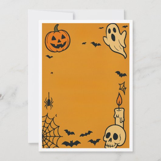 Spooky Halloween Bash Uitnodigen | Geesten en game Kaart (Achterkant)