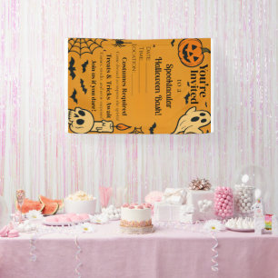 Spooky Halloween Bash Uitnodigen   Geesten en game Spandoek