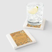 Spooky Halloween Bash Uitnodigen | Geesten en game Stenen Onderzetter (Zijkant)