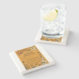 Spooky Halloween Bash Uitnodigen | Geesten en game Stenen Onderzetter