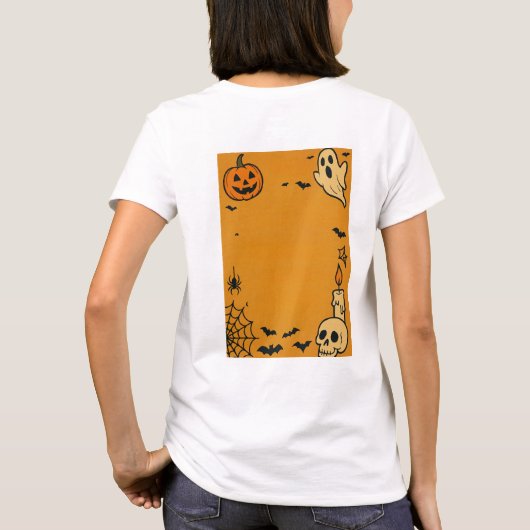 Spooky Halloween Bash Uitnodigen | Geesten en game T-shirt (Achterkant)