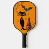 Spooky Halloween Bat Black Cat Ghoul Spider Web Pickleball Paddle (Achterkant)