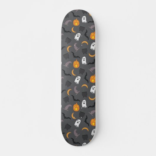 Spooky Halloween Bat Ghost Cauldron Pattern Persoonlijk Skateboard (Voorkant)