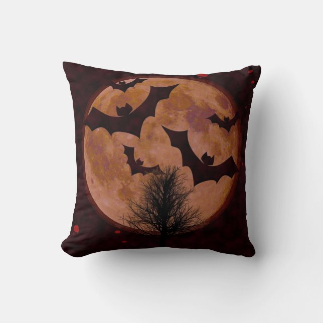 Spooky Halloween Bat Pillow Kussen (Voorkant)