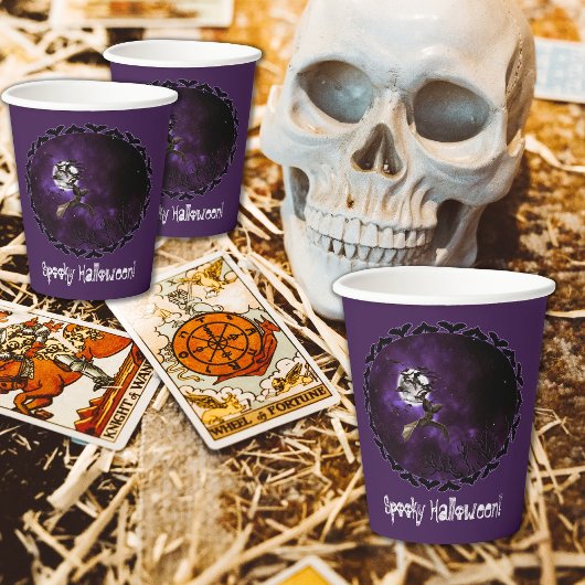 Spooky Halloween Bats & Full Moon Party Papieren Bekers