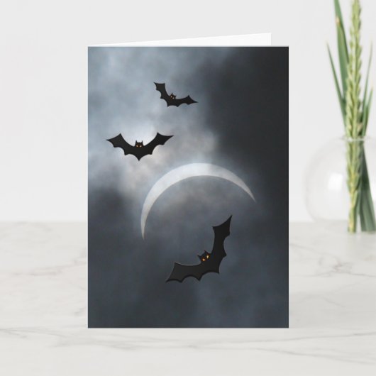 Spooky Halloween Bats in Eclipse Kaart (Voorkant)