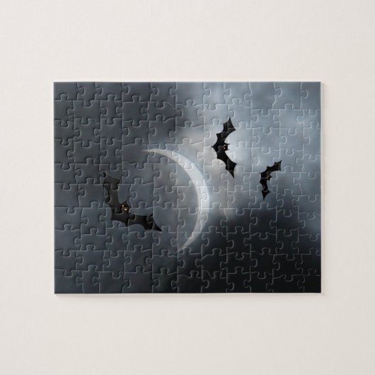Spooky Halloween Bats in Eclipse Legpuzzel (Horizontaal)