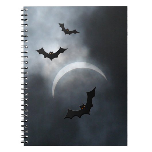 Spooky Halloween Bats in Eclipse Notitieboek (Voorkant)