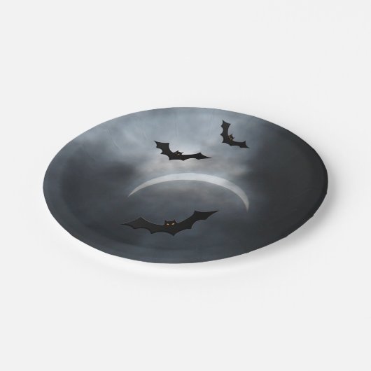 Spooky Halloween Bats in Eclipse Papieren Bordje (Gekanteld)