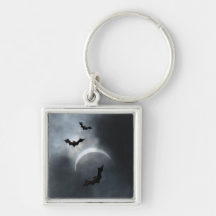 Spooky Halloween Bats in Eclipse Sleutelhanger