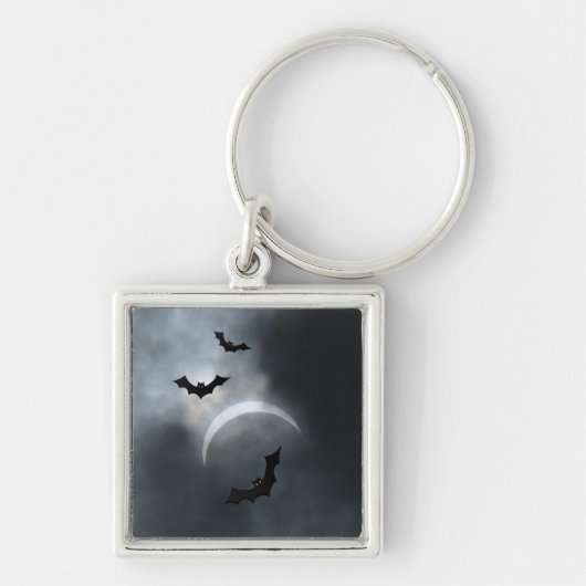 Spooky Halloween Bats in Eclipse Sleutelhanger (Voorkant)