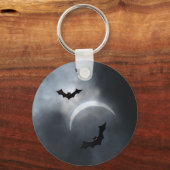 Spooky Halloween Bats in Eclipse Sleutelhanger (Voorkant)