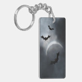 Spooky Halloween Bats in Eclipse Sleutelhanger (Voorkant Links)