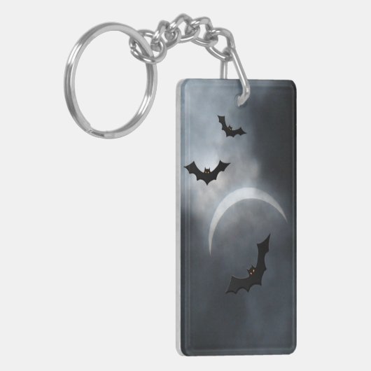 Spooky Halloween Bats in Eclipse Sleutelhanger (Voorkant Links)