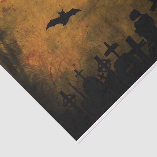 Spooky Halloween Bats in Graveyard Tissuepapier (Detail)