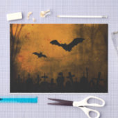 Spooky Halloween Bats in Graveyard Tissuepapier (Craft)