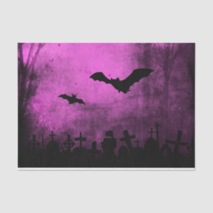 Spooky Halloween Bats in Graveyard Tissuepapier