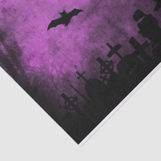 Spooky Halloween Bats in Graveyard Tissuepapier (Detail)