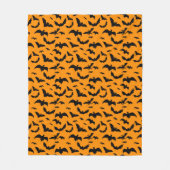 Spooky Halloween Bats Oranje Fleece Deken (Voorkant)